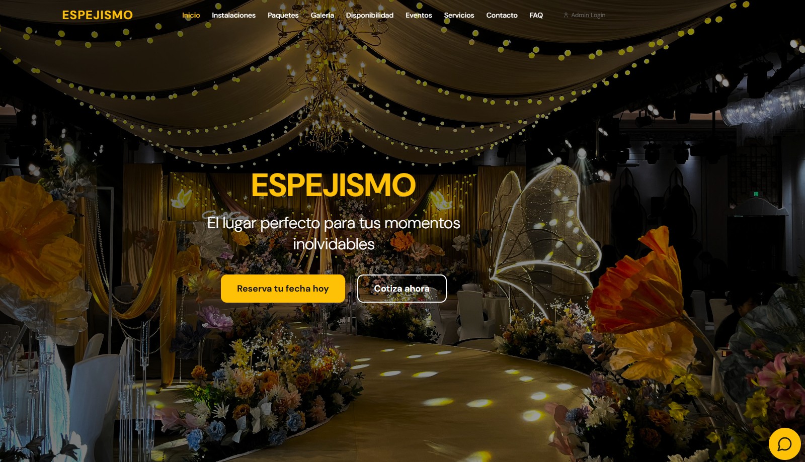 Local para eventos – Sitio Web Promocional